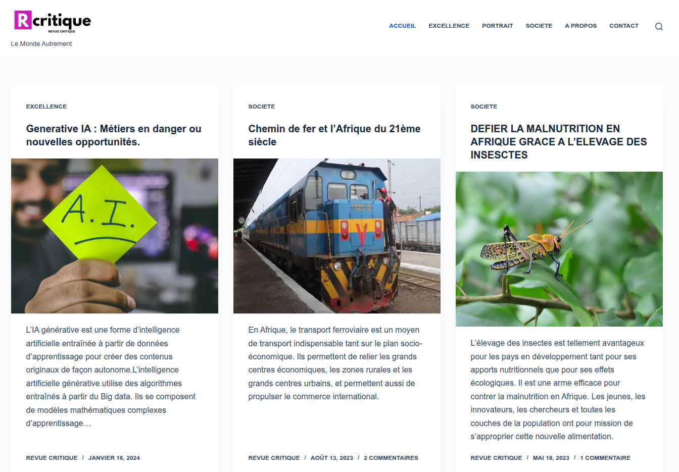 Capture du site Revue Critique